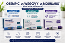 Ozempic® vs Wegovy® vs Mounjaro®: What's the Difference?